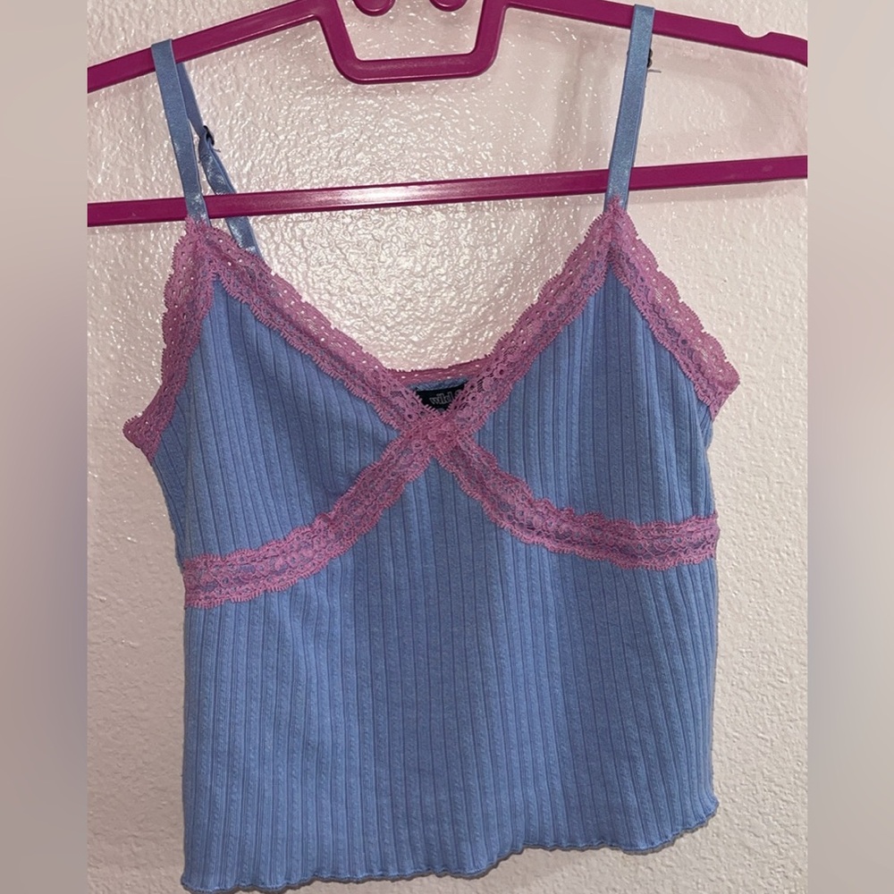 Purple and Pink Wild Fable Lace Trim Cami Top